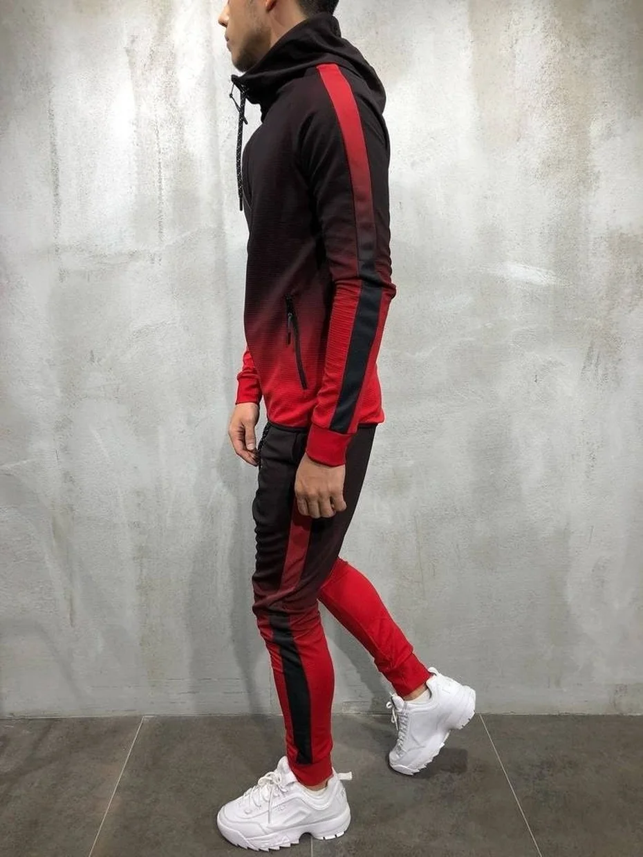 ZOGAA 2019 Autumn Men Fashion 3D Print Set Sweatshirt+Pants Suits Gradient Casual Jacket Trousers Tracksuit Streetwear Hot Sale ZOGAA 2019 Autumn Men Fashion 3D Print Set Sweatshirt+Pants Suits Gradient Casual Jacket Trousers Tracksuit Streetwear Hot Sale