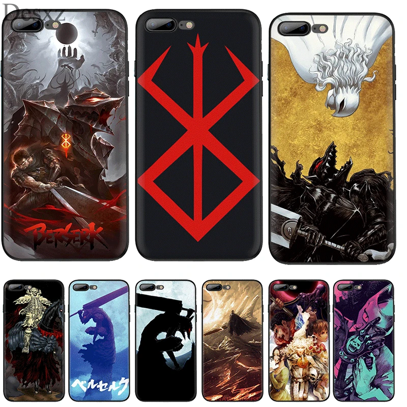 Мобильный чехол для телефона iPhone 11 Pro XR X XS Max 6 6S 7 8 Plus 5 5S SE Berserk Guts аниме крутая сумка