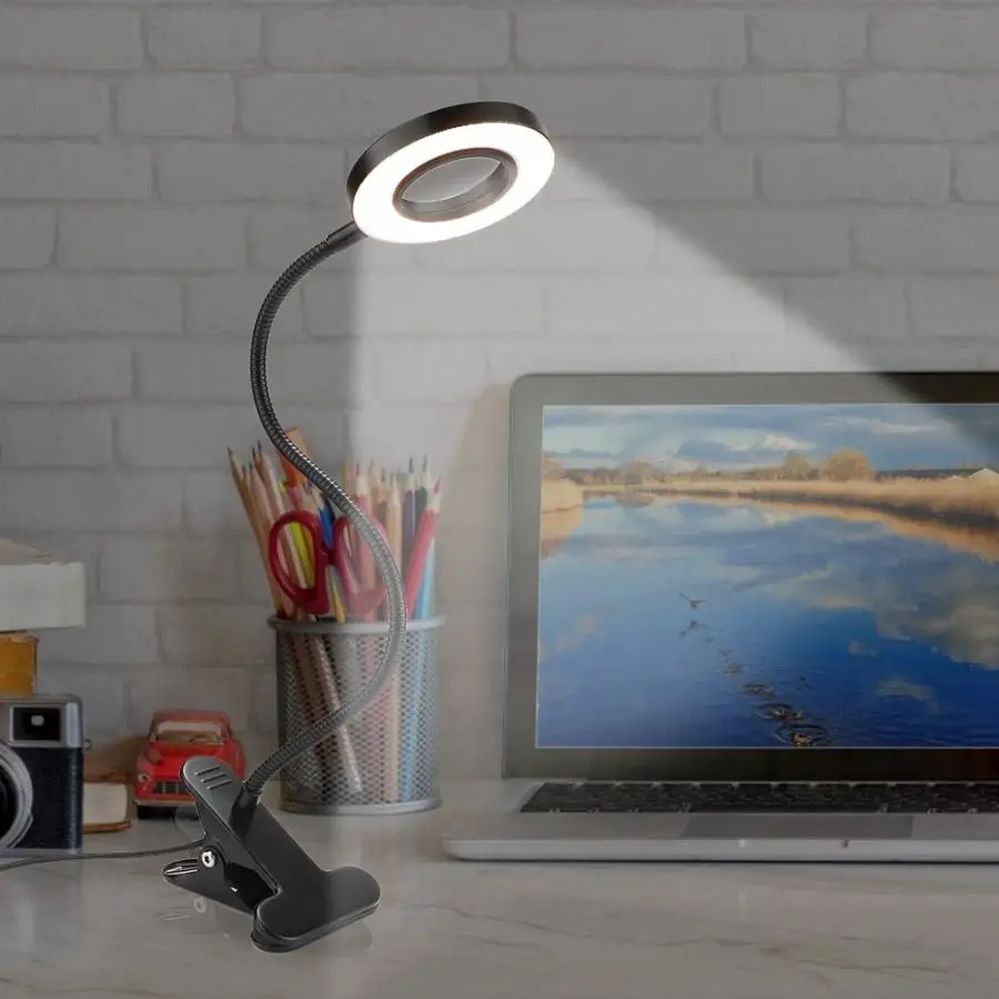 

Desk Lamp Indoor USB Table Light Dimmable 360 Degree Flexible Clip-on Lamp for Desk Bed Headboard table lamps for living room