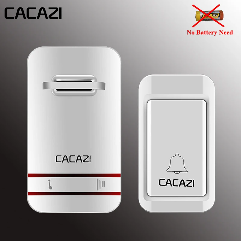 CACAZI Wireless Doorbell Self-Powered Waterproof LED Light No Battery Home Cordless Bell US EU UK Plug 1 2 Button 1 2 3 Receiver CACAZI Wireless Doorbell Self-Powered Waterproof LED Light No Battery Home Cordless Bell US EU UK Plug 1 2 Button 1 2 3 Receiver