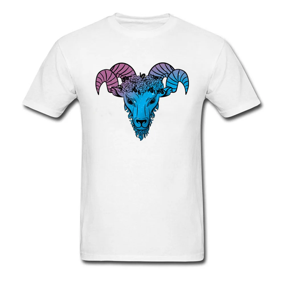 Aries Oversized Men T-shirts O-Neck Short Sleeve 100% Cotton Tops Shirts Casual Tops Tees Wholesale Aries white