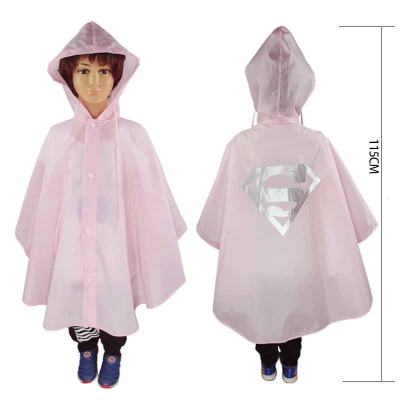 

Children'S Superman Quilted Raincoat New Superhero Series Cloak Kids Raincoat For Children Rain Coat Rain Student Drop Shipping