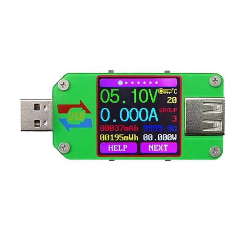 

UM24C USB 2.0 Color LCD Display Tester Voltage Current Meter Voltmeter Amperimetro Battery Charge Cable Resistance