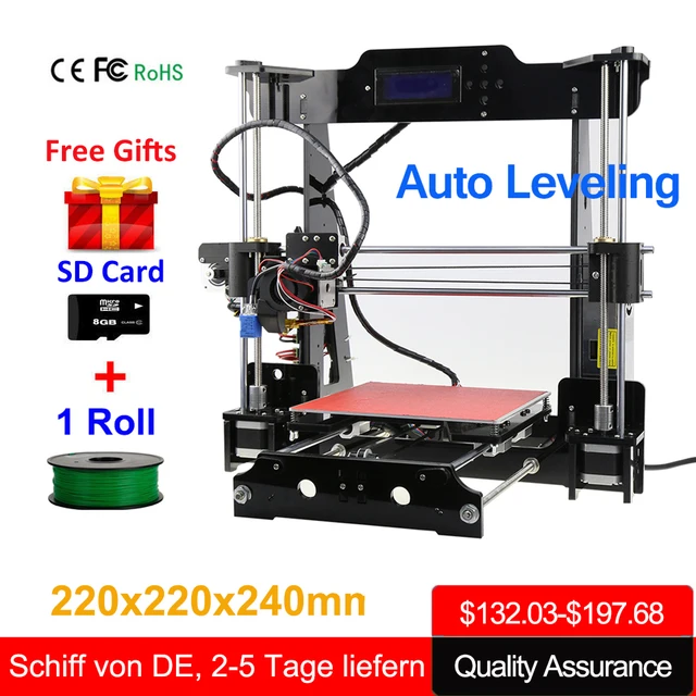 Special Offers Newest Upgraded Reprap I3 3D Printer kits High Quality Desktop I3 Auto Leveling 3d printers with 1 Roll filament and 8G SD Card