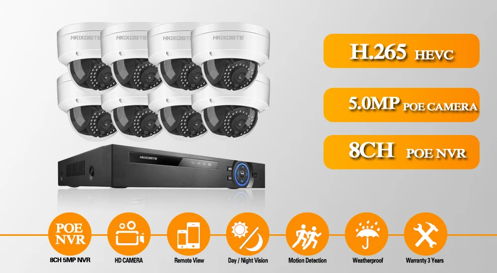 HD 8CH NVR 5.0MP POE CCTV камера комплект системы 5MP Крытый Открытый водонепроницаемый ip-камера POE для домашней безопасности комплект видеонаблюдения Pri