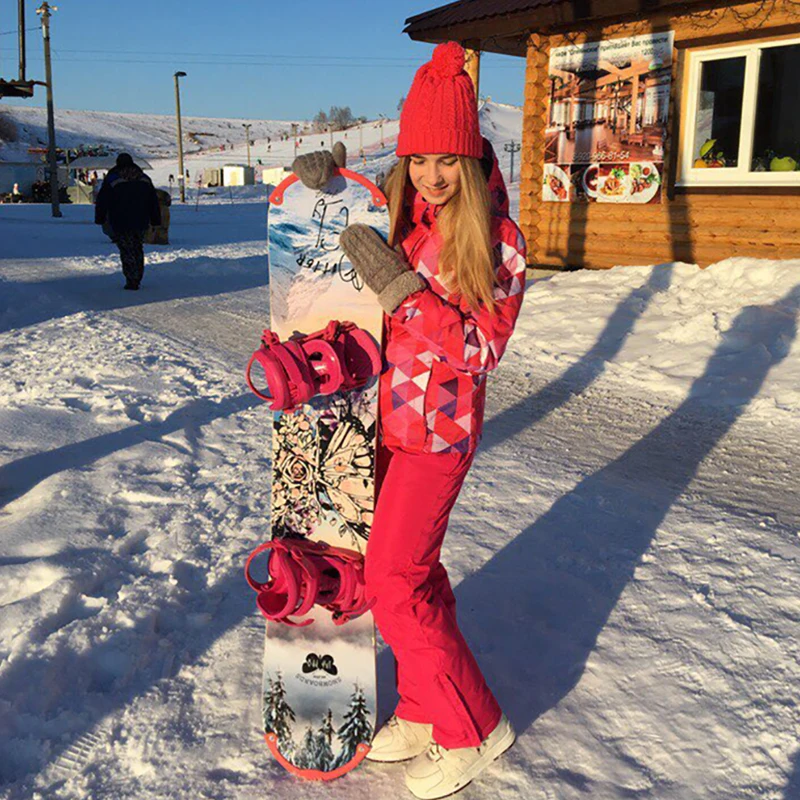 Big SALE Ski Suit Women Set Windproof Waterproof Warmth Clothes Jacket Ski Pants Snow Clothes