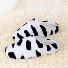 IVI New Cow stripe Men Women Soft Warm Indoor Slippers Cotton Sandal Couples Home Anti-slip winter warm bedroom house Shoes