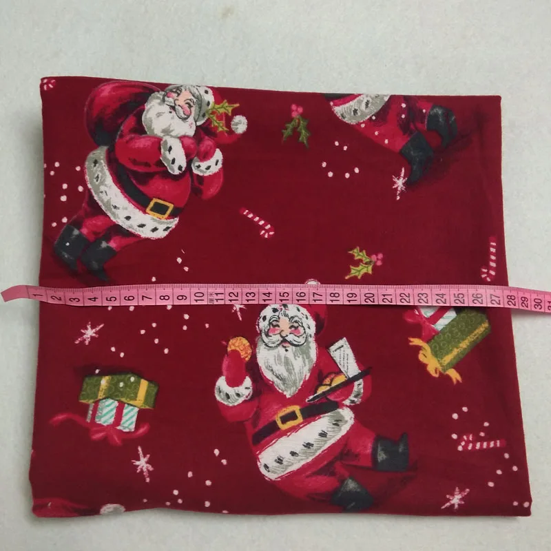 Красивая рождественская темно-красная хлопковая фланелевая ткань с принтом Санта-Клауса для самостоятельного шитья детской одежды, постельных принадлежностей, Стёганое одеяло