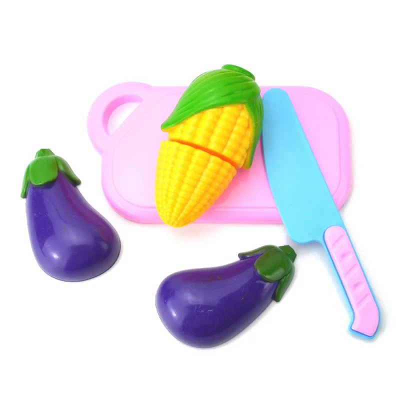 Пластмассовая резка овощей и фруктов, обучающая имитация еды, ролевые игры, набор, Детские кухонные игрушки для детей дошкольного возраста L1 - Цвет: as show