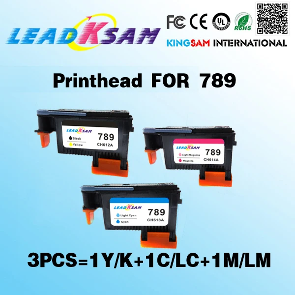 3 шт./компл. LeadKsam высокое качество печатающая головка comptible для hp789 CH612A CH613A CH614A 789