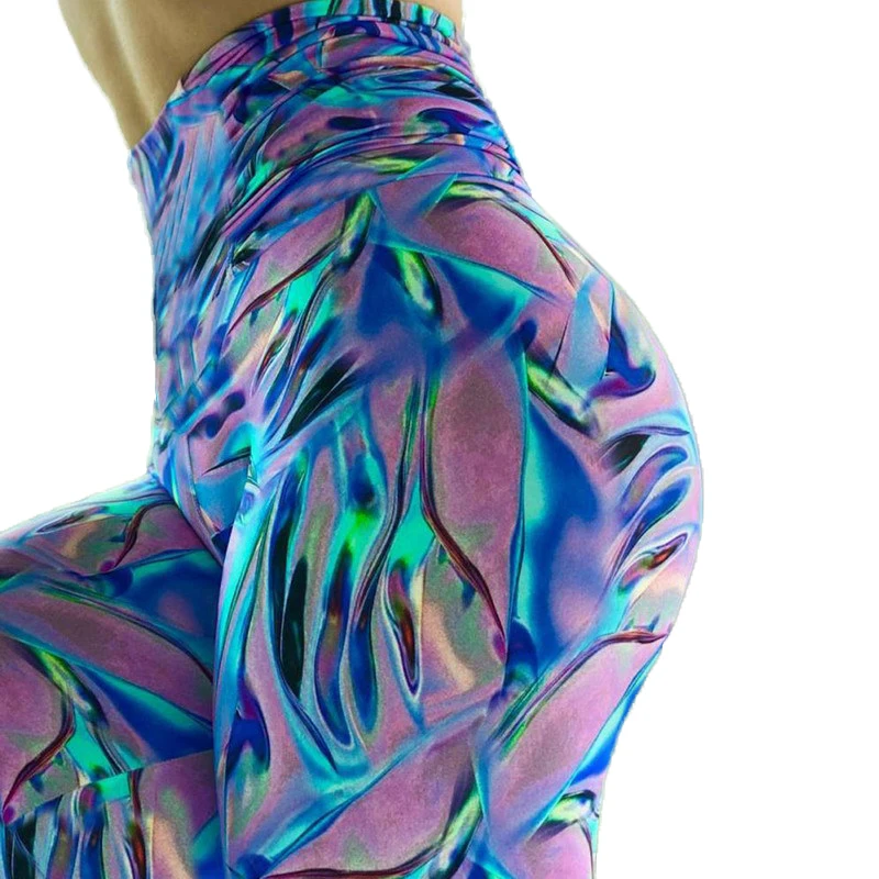 

trending products 2019 3D digital printing Blue northern light push up leggings sexy high waist legging for women fitness pants