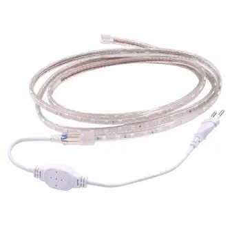 

1M 5050 LED 220V Strip Lights 60Leds Waterproof Lights Strip for Birthday Christmas Party Decoration with EU Plug (White)