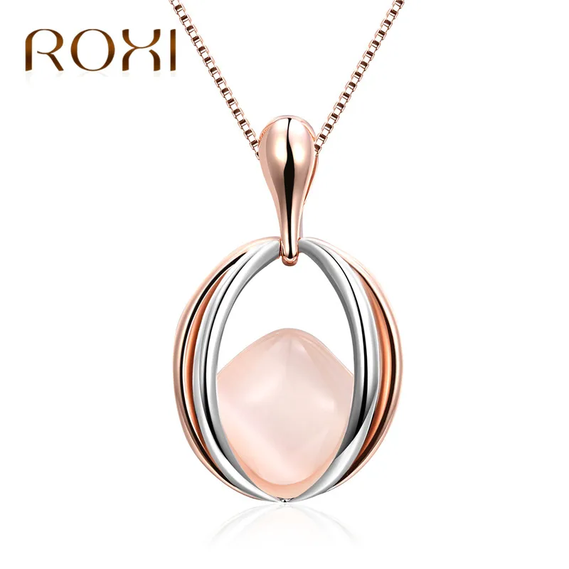 

ROXI Opal Chokers Necklaces Fashion Rose Gold /Silver Color Crystal Eye Pendant Necklace Statement Bohemian Jewelry for Women