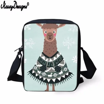 

NOISYDESIGNS Custom Mini Messenger Bags Brand Designer Handbags For Women Crossbody Bags Alpaca Pattern Children's Shoulder Bag