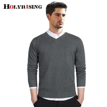 Holyrising Для мужчин свитера с длинными рукавами, хлопок Джемперы софт Vete Для мужчин футболка Homme Повседневное Трикотаж V Воротник Вязание 8 цветов 18596-5