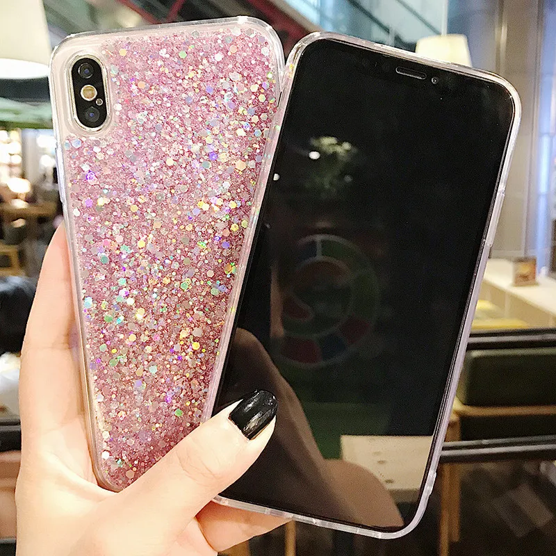 Мягкий чехол с блестками для Samsung Galaxy S10 Lite plus M10 A20 A30 A40 A50 A70 J4 J6 A7 2018 A6 A8 A9S|Бамперы| |