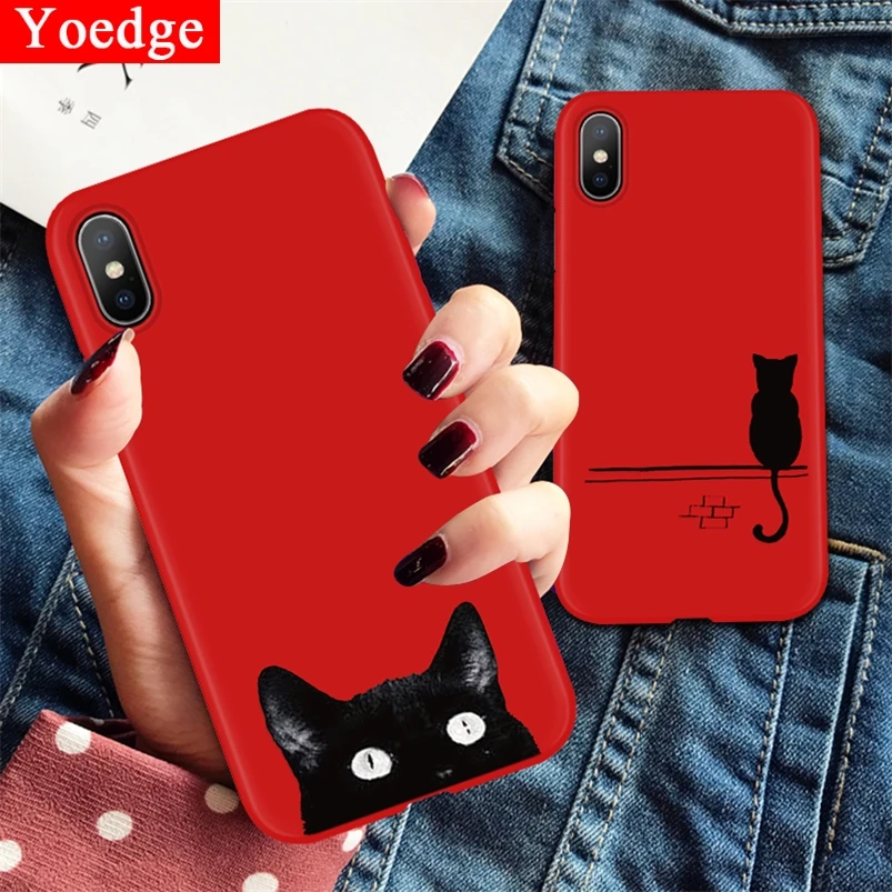 

Phone Case For iPhone XR XS Max X 10 5 5S SE 8 7 6 6S Plus Luxury Soft TPU Back Cover Animal Red Capa Fundas For iPhone X Case