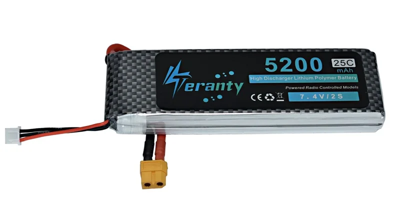 Высокая мощность 7,4 V 5200 mAh Lipo батарея для RC автомобилей Робот самолетов вертолет запчасти 2 s литиевая батарея 7,4 v RC Дрон батарея 2 шт