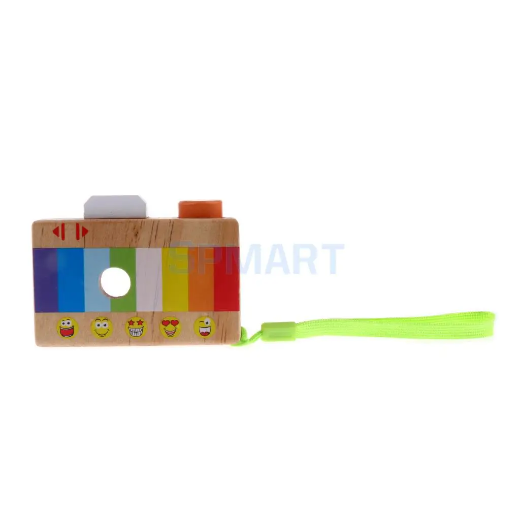 Kids Wooden Camera Toy Mini Cute Kaleidoscope Camera Kids Room Decor Christmas Birthday Gifts