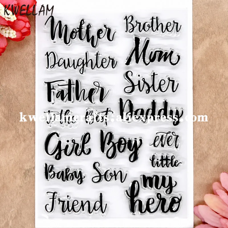 

Mother Brother hello Friend Father Scrapbook DIY photo cards rubber stamp clear stamp transparent stamp 10x15cm 8072601