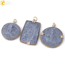 CSJA тайский Амулет слайд кулон среднего размера винтажные круглые квадратные амулеты для мужчин женщин состояние мужчин t ожерелье Будда ювелирные изделия S324