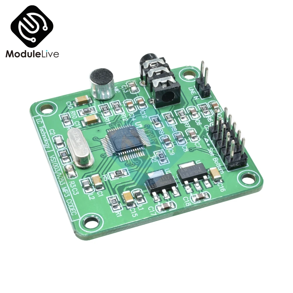 

VS1053 MP3 Module Development Board w/ On-Board Recording Function SPI Interface OGG Encoding Recording Control Signal Filter