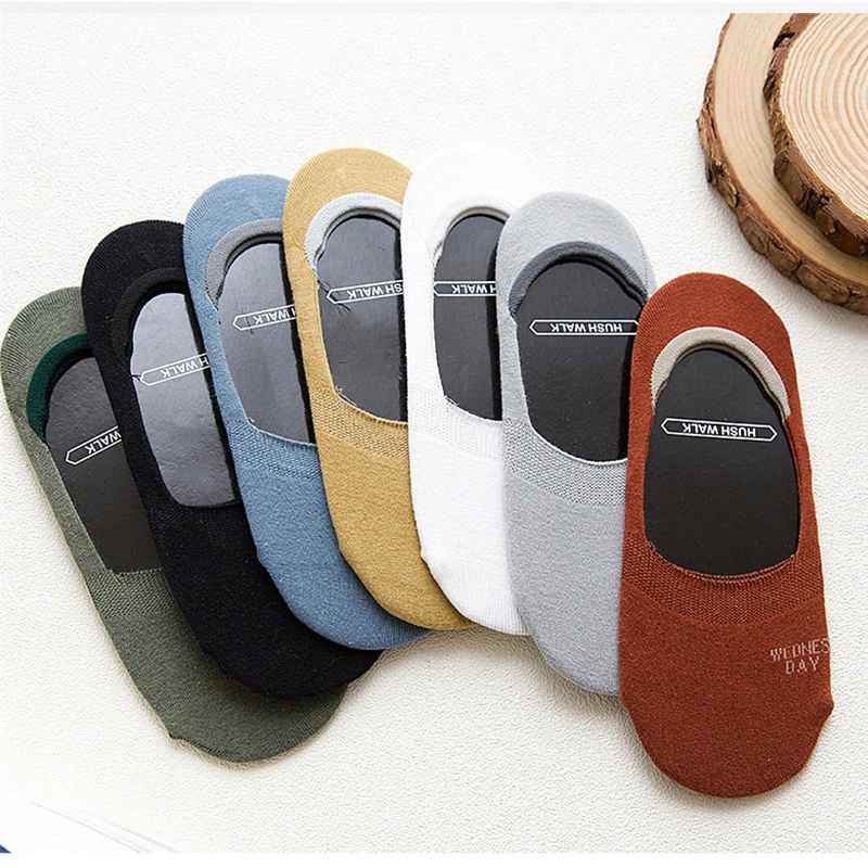 

no show week funny socks Spring Summer New Men's happy Socks Letters Men Cotton Men's Invisible Socks 7pairs/lot