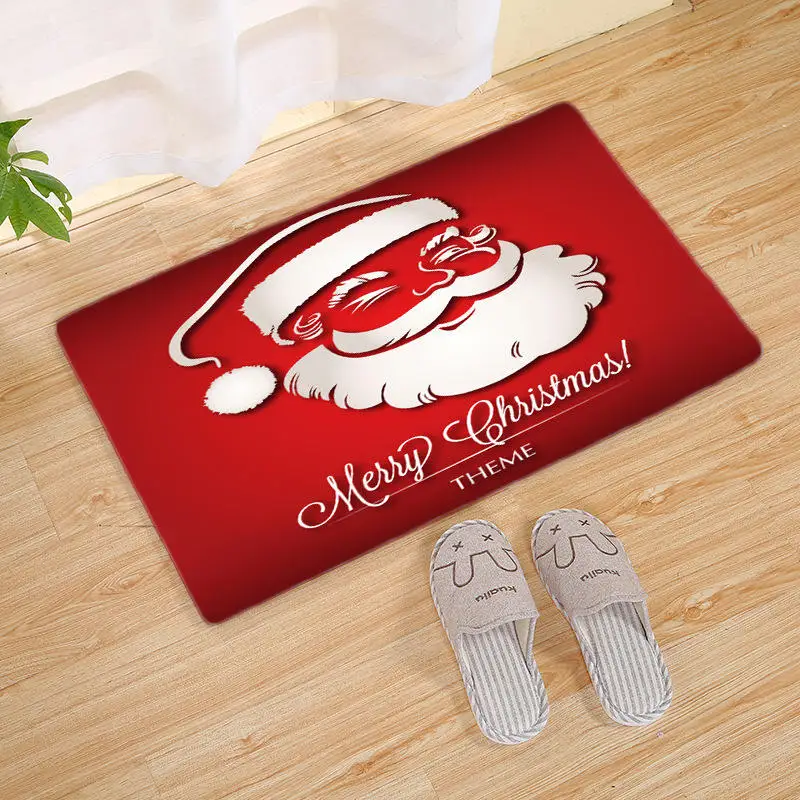 Merry Рождество коврик дверные коврики елка и Снеговик Санта Клаус фланелевый узорчатый ковер украшения для дома кухонные коврики - Цвет: 29