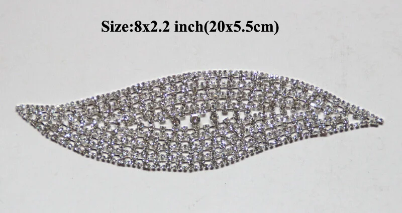 

Free Shipping High Quality 5pcs/lot 8''x2.2'' Crystal Rhinestone Applique for Wedding Gown Bridal Sash Evening Wear LSAP016