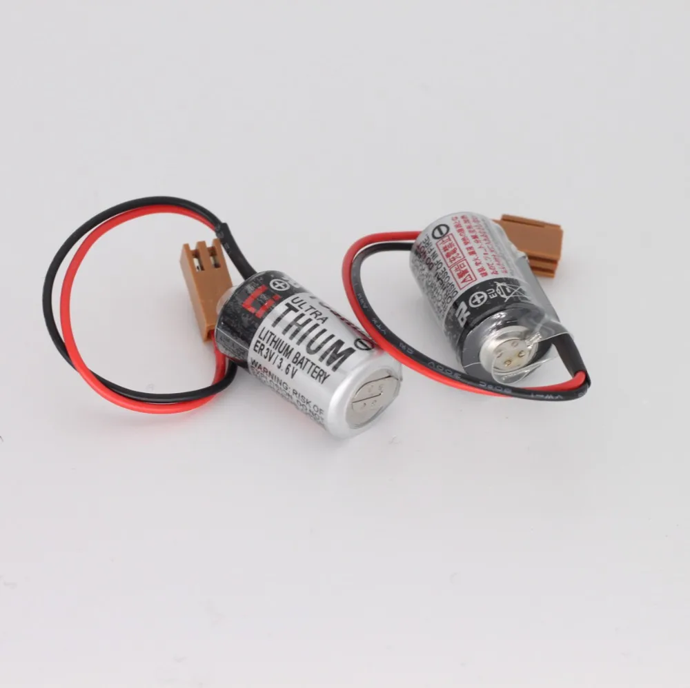 

10PCS ER3V 3.6V PLC Li-ion Battery With Brown Plug for Toshiba PLC