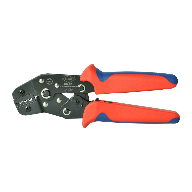 Casing tip pliers DN-02 Crimping Hand Tools with ratchet means 0.25-2.5mm2 24-13AWG crimper | Инструменты
