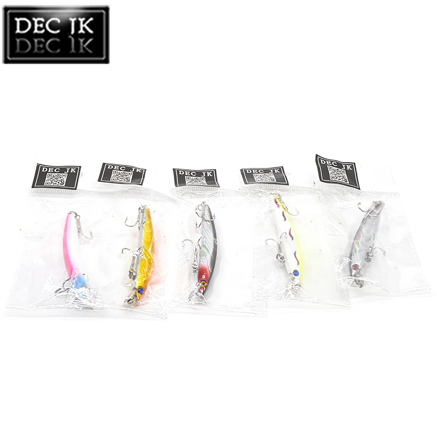 5PC Floating Plastic Hard Minnow Fishing Lure Artificial Fake Bait Swimbait Trolling Crankbaits Wobblers Saltwater Lures Tackle (2)