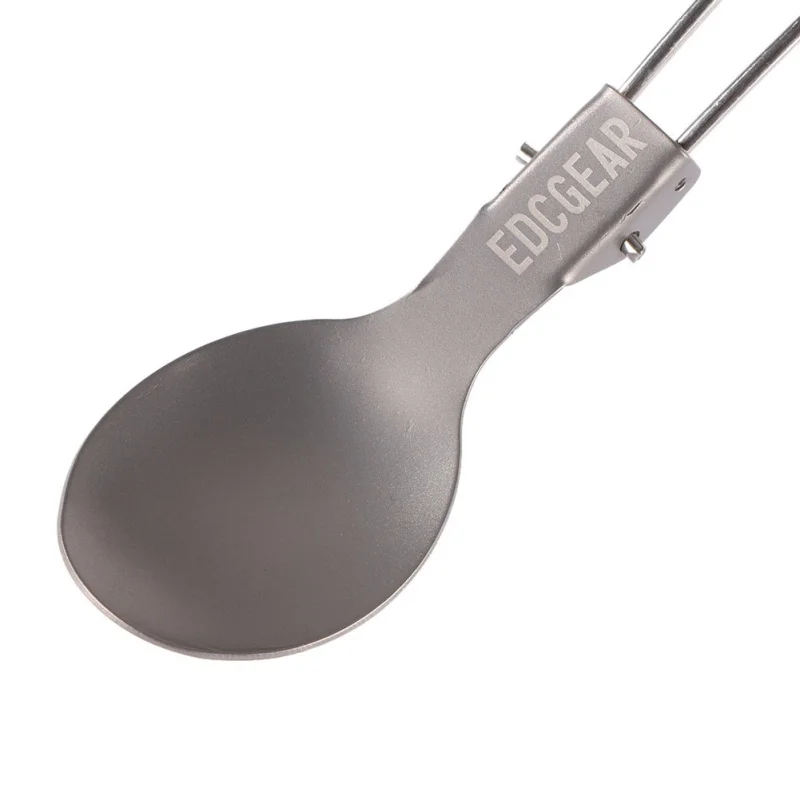 Útil 2 colores al aire libre EDC mini portátil plegable camping aleación de titanio cuchara de sopa backpacking utensil cuchillería