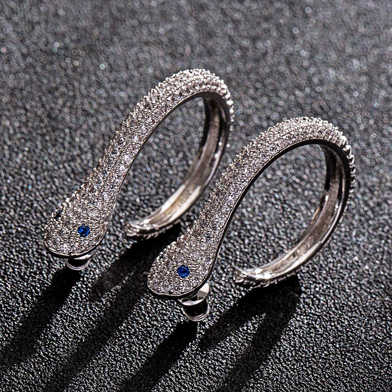 GAOLA Новый дизайн классический серебристый цвет Lovely Snake серьги с цирконием