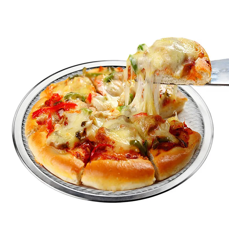 

6-22inch Latest Aluminum Flat Mesh Pizza Screen Round Baking Tray Metal Net Bakeware Kitchen Tools Pizza Bakeware Cookware