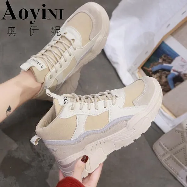 

women casual shoes chunky sneakers platform chaussures femmes automne schoenen vrouw trainers Spring 2019 wedge fall dad woman