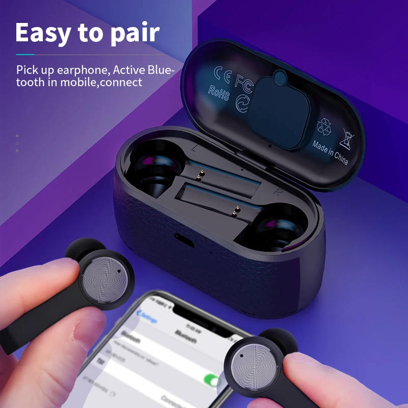 T10 True Беспроводной наушники СПЦ Bluetooth 5 0 с двойной микрофон Touch Управление стерео