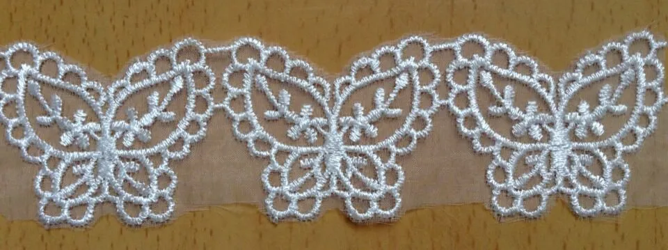 

4cm organza base polyester butterfly embroidery lace trimming,XERY0422B