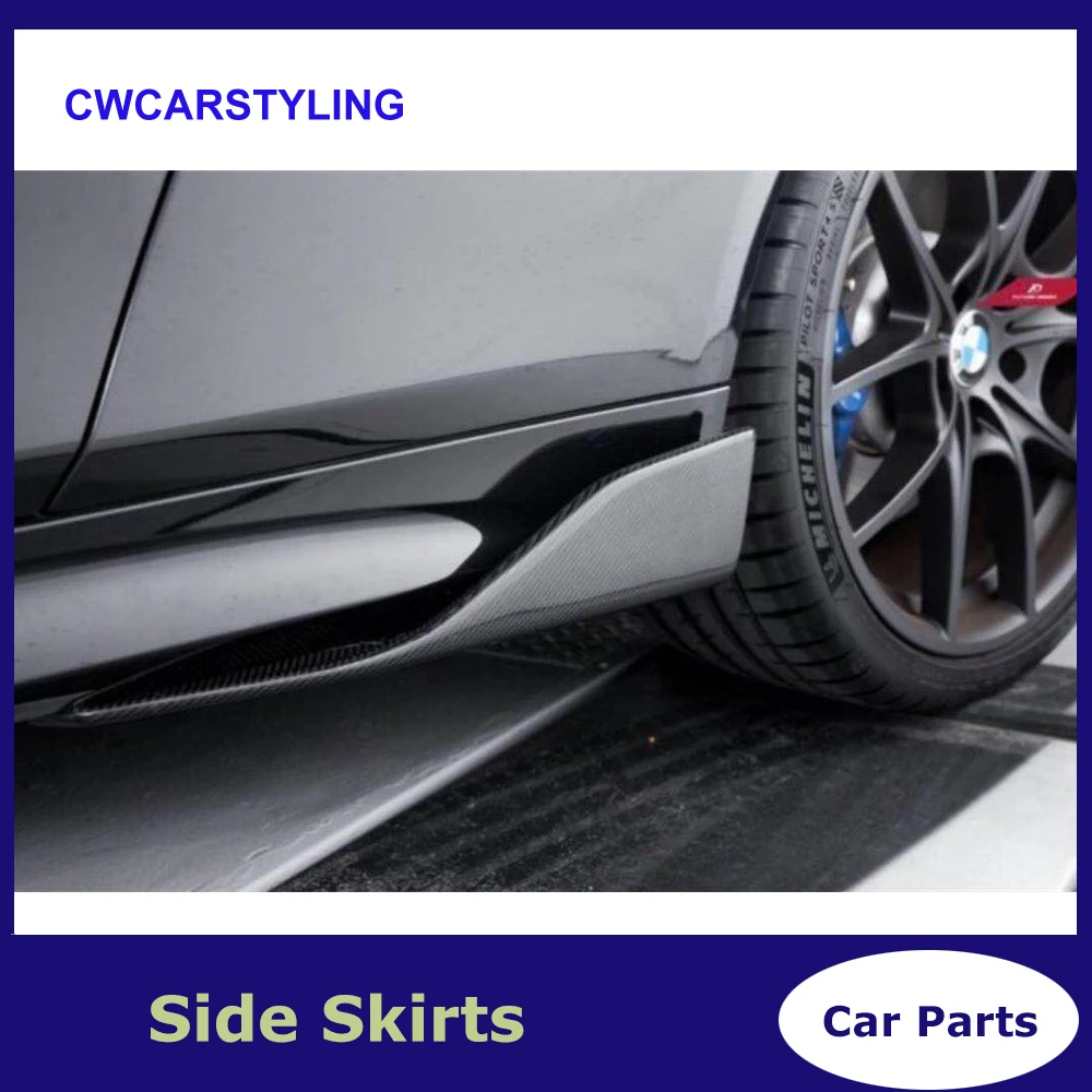 

Carbon fiber Universal Side Skirts Splitters Flaps Winglets for BMW 5-Series G30 Car Styling Side Bumper Extension Skirt 2017-in