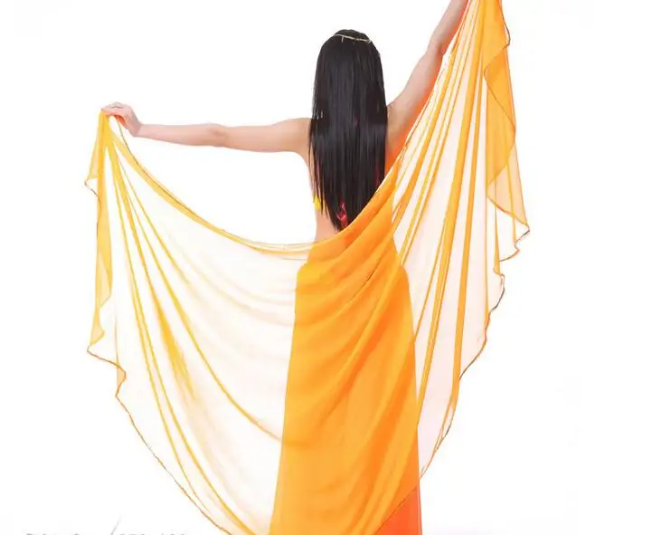 250*120cm Stage Performance Belly Dance Scarf Shawl Light Texture Half Circle Veils Professional Women Belly Dance Veil Chiffon