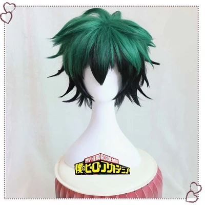 Парик My Boku no Hero моя геройская Академия Izuku Midoriya Короткие Зеленые черные