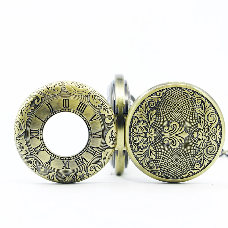 Винтажные серебряные механические мужские часы с двойным лицом Римский циферблат Мужские часы ручной Ветер Механические карманные часы с