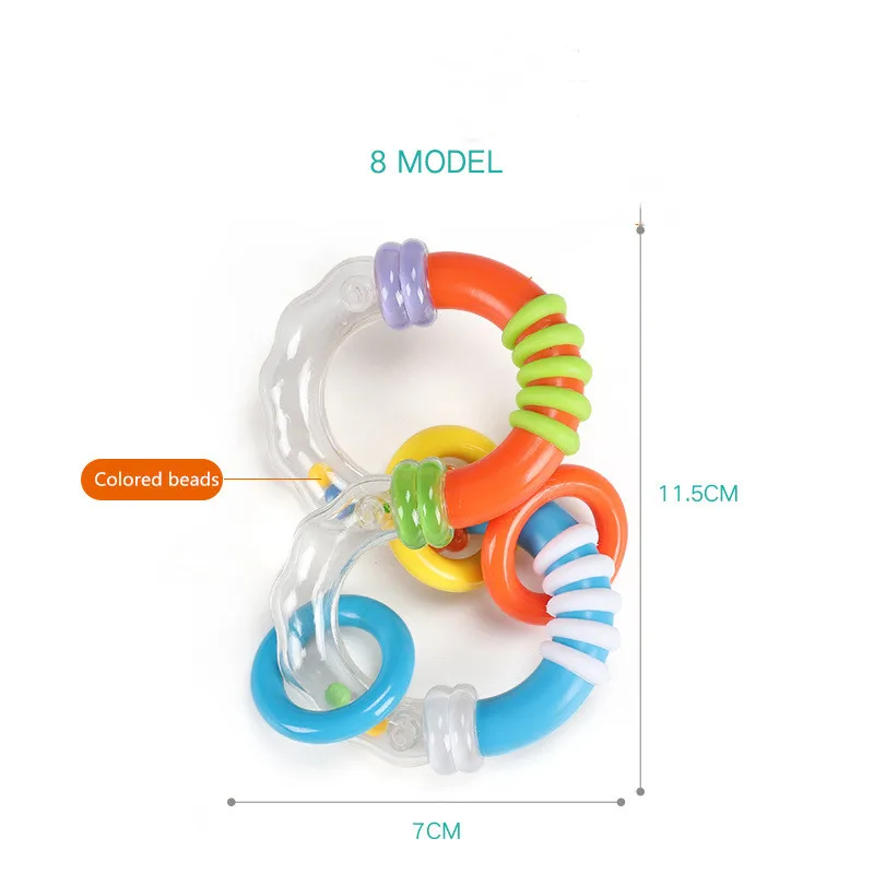 Детская погремушка игрушка интеллект захватывающие десны пластик ручной Колокольчик погремушка забавные развивающие мобильные игрушки подарки на день рождения - Цвет: I04403