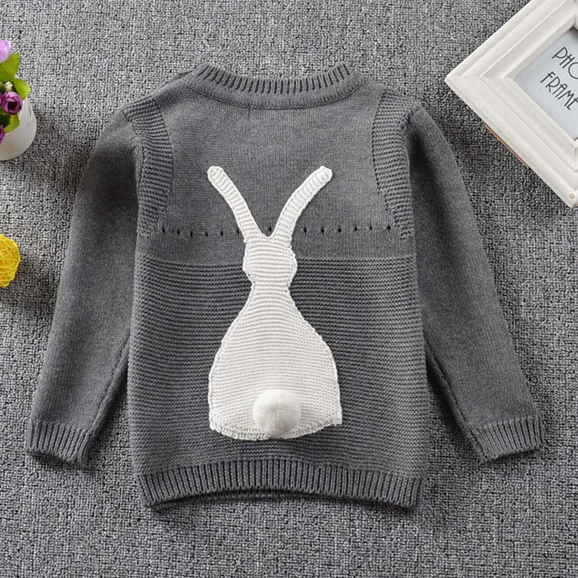 

Children Sweaters New 2017 Spring Autumn Casual Style Baby Girl Boys Sweater Kids Knitted Cartoon Rabbit Sweater Baby Clothing