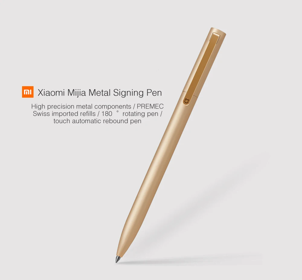2 цвета,, Xiao mi jia, металлические ручки, гладкие, швейцарские, сменные, 0,5 мм, ручки для подписи, mi, ручки из алюминиевого сплава