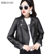 Шило GO кожаная куртка Женская Весенняя мода Овчина натуральная кожа пальто воротник с лацканами металлическая кнопка молния Мужская косуха