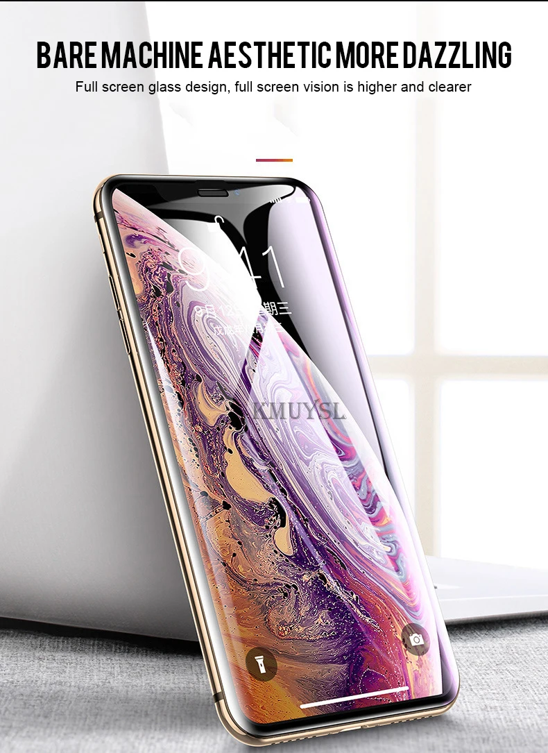 Защитное стекло для iPhone 7 8 Plus X XS Max XR закаленное защитное стекло для экрана 9D изогнутое стекло для iPhone XS 6 S Plus