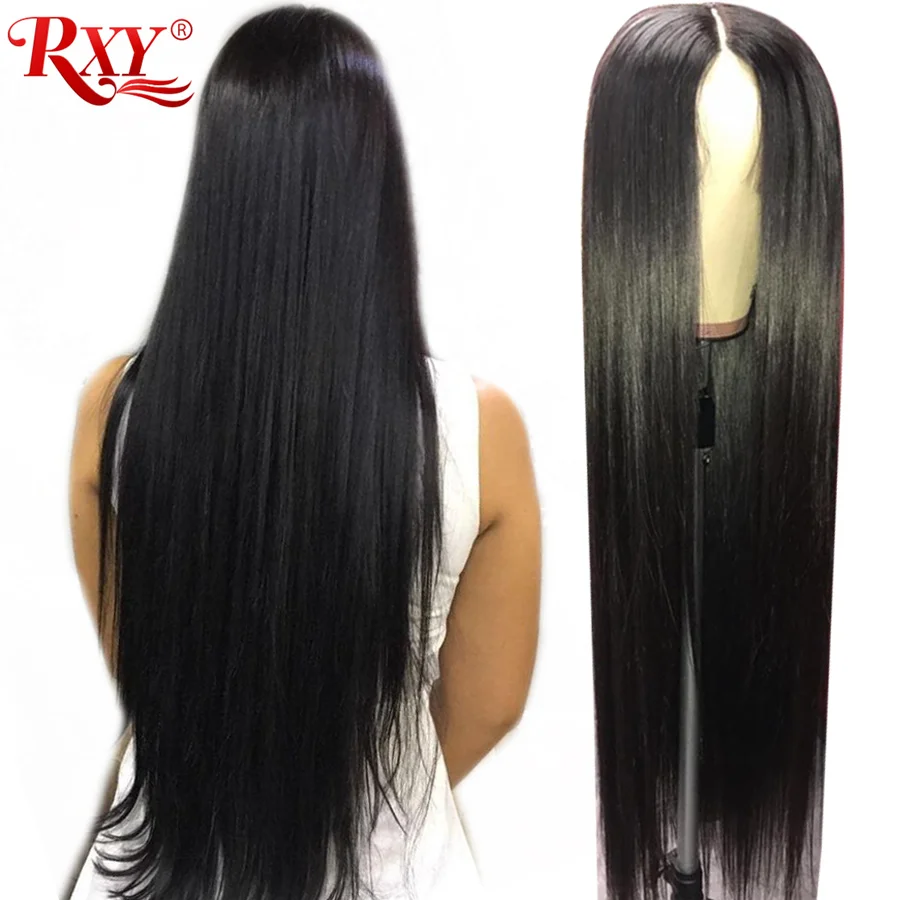 RXY Pre Plucked Full Lace Human Hair Wigs With Baby Hair Brazilian Straight Wig Glueless Full Lace Wigs For Black Women Non Remy