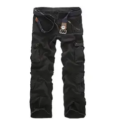 2019 новый прилив модели Открытый Хлопок Свободные Комбинезоны свободные мульти-карман талии прямые мужские брюки