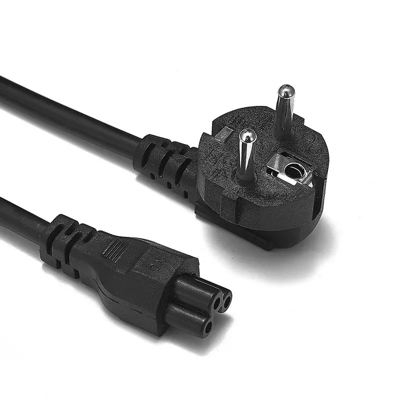 100pcs 2 Prong Power Cable EU European Plug C5 Cloverleaf AC Adapter Cord 1.5m 5ft 0.75mm2 For Notebook Laptop | Обустройство дома